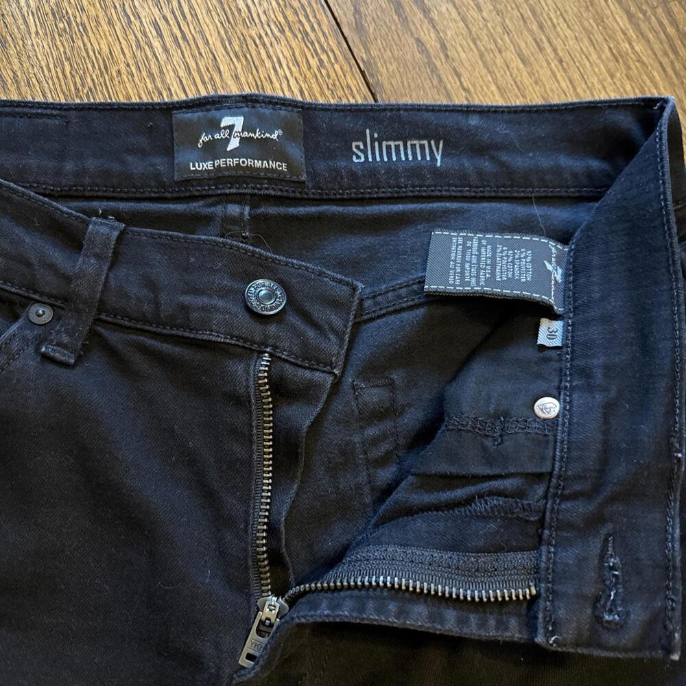 7 For All Mankind Black Slimmy Size 30 Excellent Condition